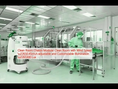 Temiz Oda Şasi Modüler Rüzgar Hızı ≥0.45m/s ayarlanabilir ve özelleştirilebilir aydınlatma ≥300 Lux