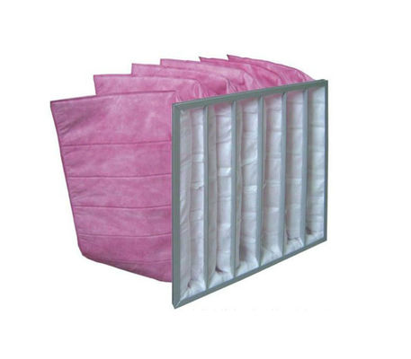 F8 F9 Çanta Cep Hava Filtresi Galvanizli Çelik Alüminyum Çerçeve Sarı Beyaz Pembe Sanayi Fabrikası İçin