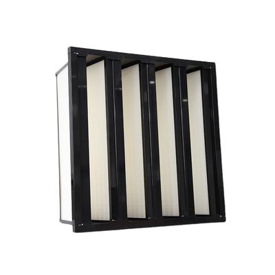 Aktif Karbon V Bankası Laminer Akış Hava Filtresi H13 H14 HEPA Mini Temiz Oda için Pleiated