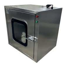 Optik Endüstrisi Temiz Oda Geçiş Kutusu Gümüşlü Hava Kilitli Geçiş ve Hava Bariyeri ile