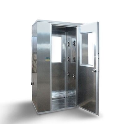 quality Paslanmaz çelik temiz oda hava duşu, HEPA filtre verimliliği ≥99.99% ve yüksek hızlı nozel 22-25 M/s factory